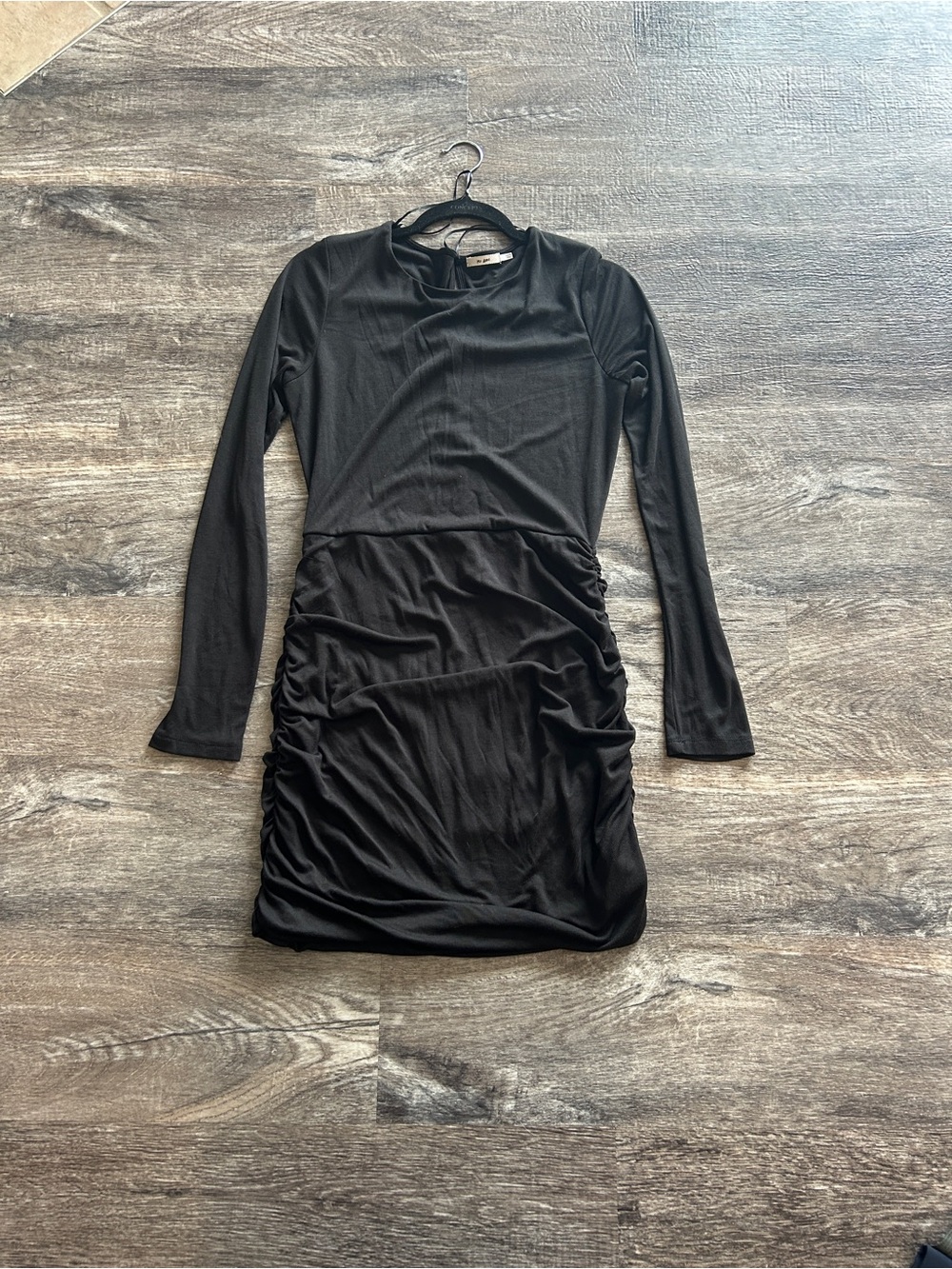 miami Black Long Sleeve Ruched Bodycon Dress